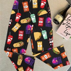 Taco Bell™ Black Graphic Pajama Pants with Fun Taco Print